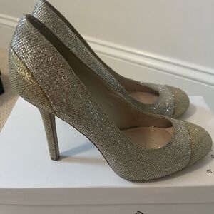Michael Kors Silver and Gold Glitter Pumps